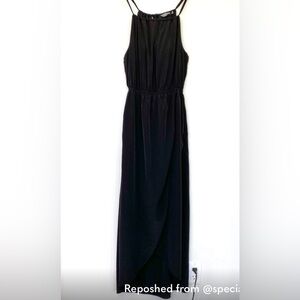 Athleta Black Maxi Dress Halter Strappy Built-In Bra Size S